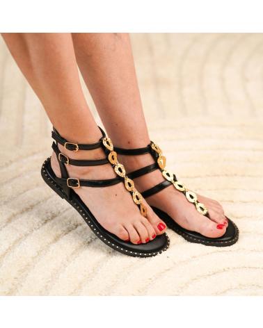 PUNTOSALAO SANDALIAS PLANAS COMODAS PARA MUJER HEBILLAS COLOR NEGRO AA- VARIOS COLORES