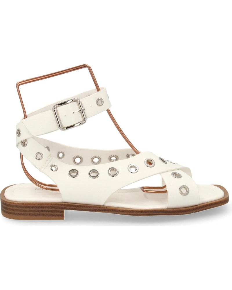 PUNTOSALAO SANDALIAS PLANAS DE MUJER OJALES DE METAL COLOR BLANCO 2287 VARIOS COLORES