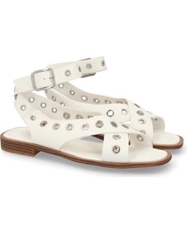 PUNTOSALAO SANDALIAS PLANAS DE MUJER OJALES DE METAL COLOR BLANCO 2287 VARIOS COLORES