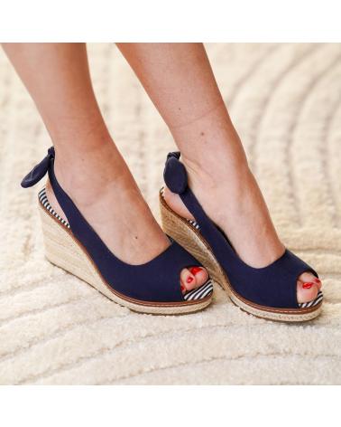 PUNTOSALAO SANDALIAS DE CUNA EN YUTE CON LAZO MUJER COLOR MARINO F-165 VARIOS COLORES