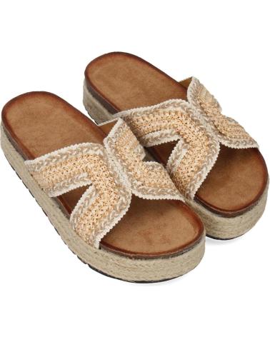 PUNTOSALAO SANDALIAS PLANAS EN YUTE PALA TRENZADA PARA MUJER COLOR BEIG VARIOS COLORES