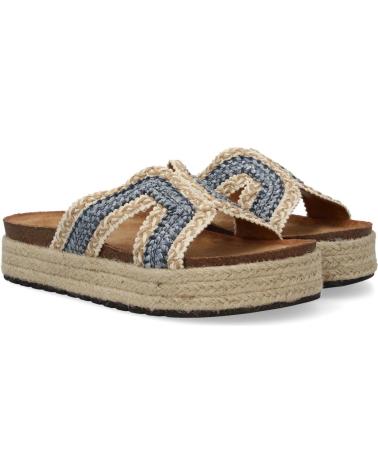 PUNTOSALAO SANDALIAS PLANAS EN YUTE PALA TRENZADA PARA MUJER COLOR AZUL VARIOS COLORES