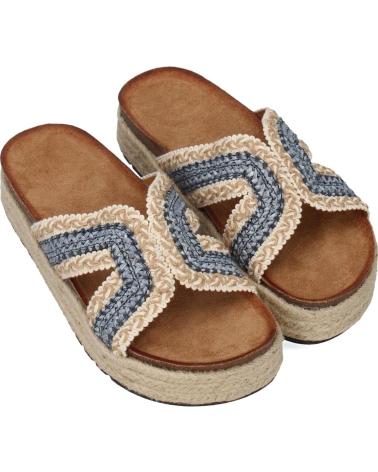 PUNTOSALAO SANDALIAS PLANAS EN YUTE PALA TRENZADA PARA MUJER COLOR AZUL VARIOS COLORES
