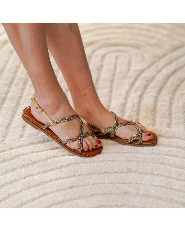 PUNTOSALAO SANDALIAS PLANAS COMODAS TRENZADAS PARA MUJER MULTICOLOR 1U4 VARIOS COLORES