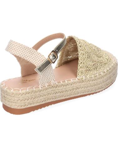 PUNTOSALAO ALPARGATAS DORADAS DE PLATAFORMA EN YUTE Y HEBILLA MUJER TF3 VARIOS COLORES