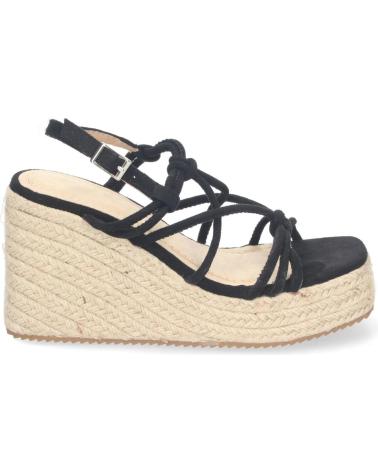 PUNTOSALAO SANDALIAS DE CUNA EN YUTE CON TIRAS Y PLATAFORMA NEGRAS JNS- VARIOS COLORES