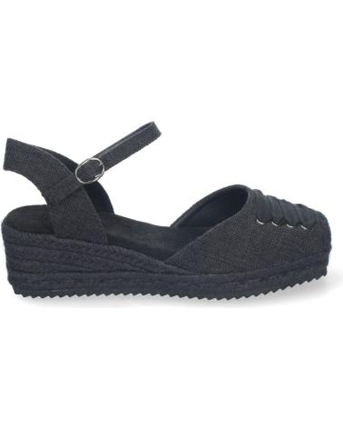 PUNTOSALAO SANDALIAS DE CUNA MEDIA EN YUTE PARA MUJER COLOR NEGRO CF-23 VARIOS COLORES