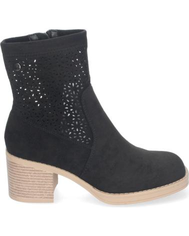 PUNTOSALAO BOTINES DE TACON BAJO CALADOS COLOR NEGRO PUNTA REDONDA MUJE VARIOS COLORES