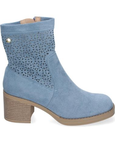 PUNTOSALAO BOTINES DE TACON BAJO CALADOS COLOR JEANS PUNTA REDONDA MUJE VARIOS COLORES