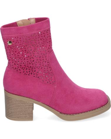 PUNTOSALAO BOTINES DE TACON BAJO CALADOS COLOR FUCSIA PUNTA FINA MUJER VARIOS COLORES