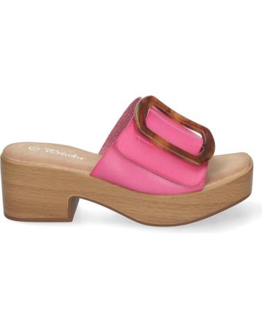 PUNTOSALAO ZUECOS DE TACON Y PLATAFORMA PARA MUJER HEBILLA NACARADA FUC VARIOS COLORES