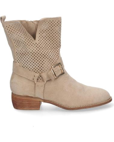 PUNTOSALAO BOTINES PLANOS COMODOS CALADO EN CANA MUJER COLOR BEIGE A-30 VARIOS COLORES