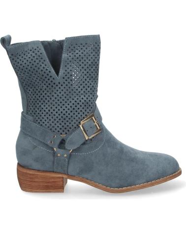 PUNTOSALAO BOTINES PLANOS COMODOS CALADO EN CANA MUJER COLOR AZUL A-301 VARIOS COLORES