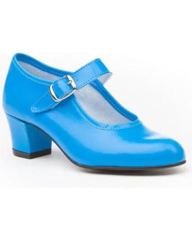 ANGELITOS ZAPATOS DE FLAMENCO PARA NINA CON TACON Y HEBILLA VARIOS COL TURQUESA