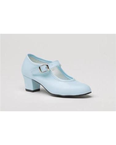 ANGELITOS ZAPATOS DE FLAMENCO PARA NINA CON TACON Y HEBILLA VARIOS COL AZUL