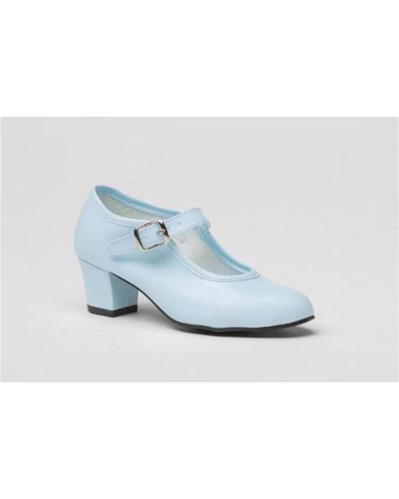 ANGELITOS ZAPATOS DE FLAMENCO PARA NINA CON TACON Y HEBILLA VARIOS COL AZUL