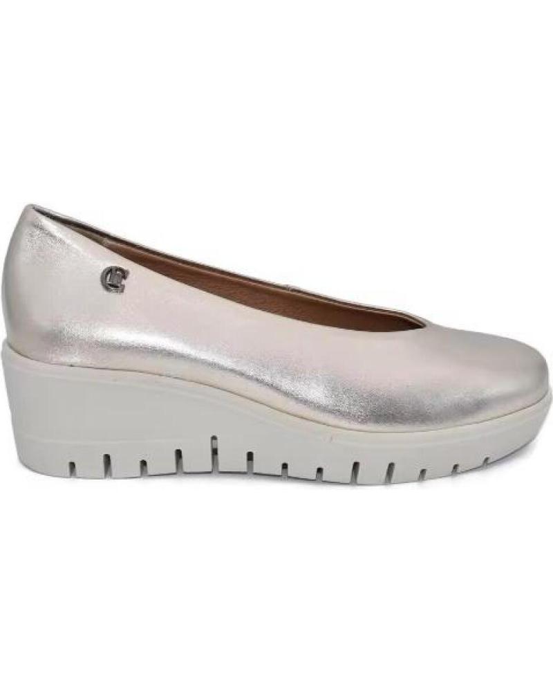CHAMBY ZAPATOS DE MUJER CON CUNA EN PIEL CALZADO COMODO Y ELEGANTE PLATEADO