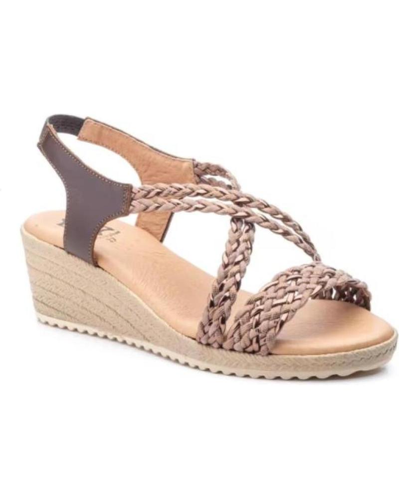 GEFLOCHTENE KEILSANDALEN JAM BRAUN, HERGESTELLT IN SPANIEN MARRóN