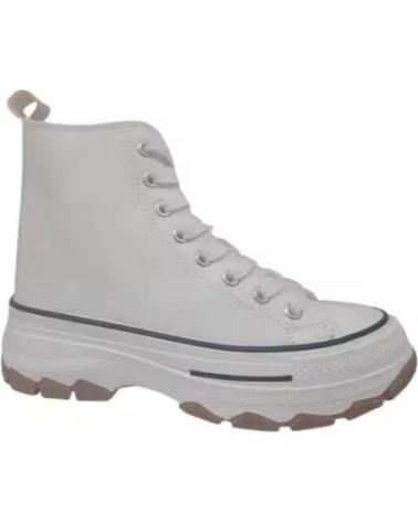 KATOSINES STIEFELETTEN AUS KUNSTLEDER MIT TRACK-PLATTFORM FÜR DAMEN BLANCO