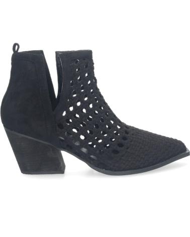 PUNTOSALAO BOTINES DE TACON COMODOS ESTILO CALADO ENTRELAZADO MUJER NEG VARIOS COLORES