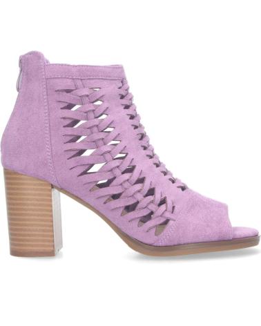 PUNTOSALAO BOTINES CALADOS TACON COMODO PARA MUJER COLOR LILA YZ23-117 VARIOS COLORES