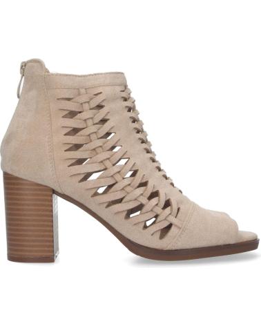 PUNTOSALAO BOTINES CALADOS TACON COMODO PARA MUJER COLOR BEIGE YZ23-117 VARIOS COLORES