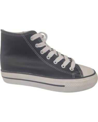 KATOSINES BOTIN ZAPATILLAS ALTAS BLANCAS DE POLIPIEL DOBLE SUELA PARA NEGRO