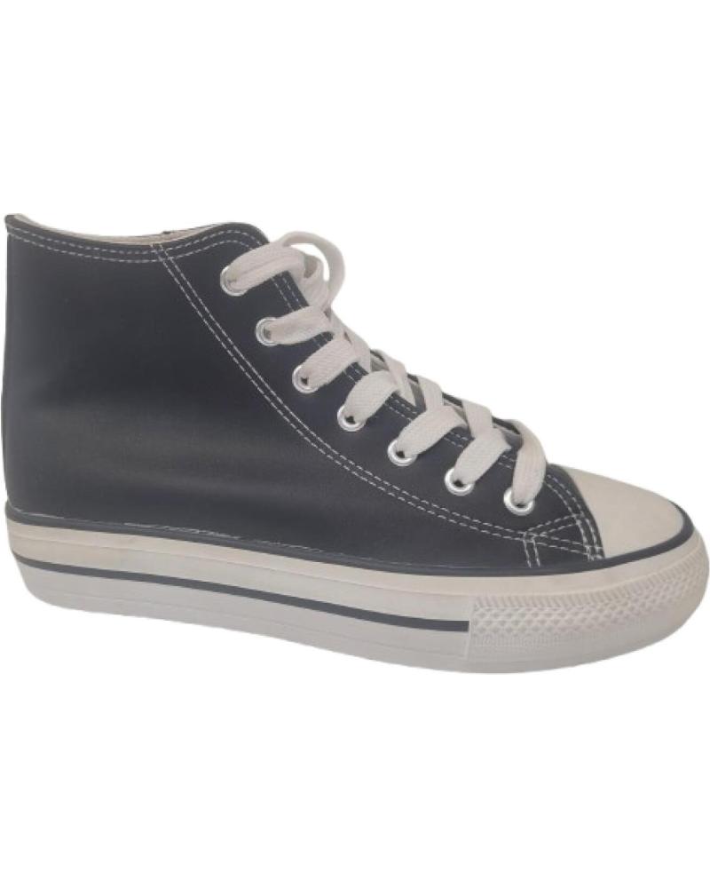 KATOSINES BOTIN ZAPATILLAS ALTAS BLANCAS DE POLIPIEL DOBLE SUELA PARA NEGRO