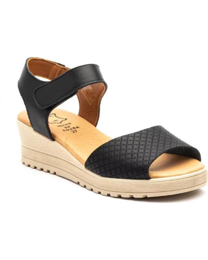 ALTO ESTILO SANDALIAS DE CUNA NEGRAS PARA MUJER CON CIERRE DE VELCRO Y P NEGRO