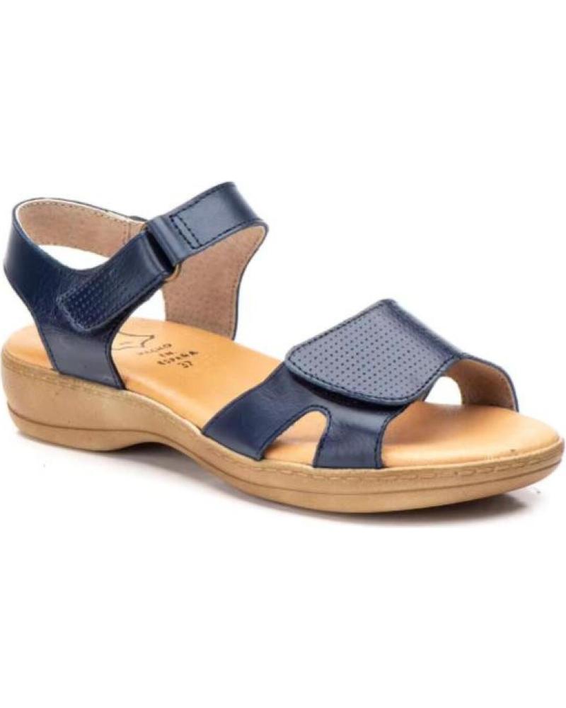 ALTO ESTILO SANDALIAS BLANCAS PARA MUJER CON VELCRO Y SUELA COMODA HECHO AZUL
