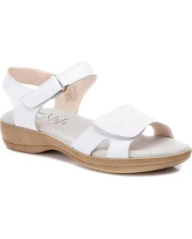 ALTO ESTILO SANDALIAS BLANCAS PARA MUJER CON VELCRO Y SUELA COMODA HECHO BLANCO