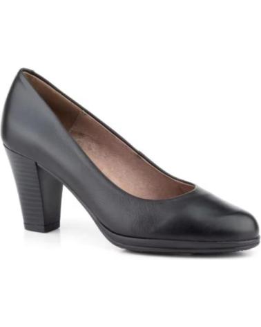 PAR Y MEDIO ZAPATOS DE MUJER DE PIEL NEGRA CON TACON MEDIO-ALTO CLASICOS NEGRO