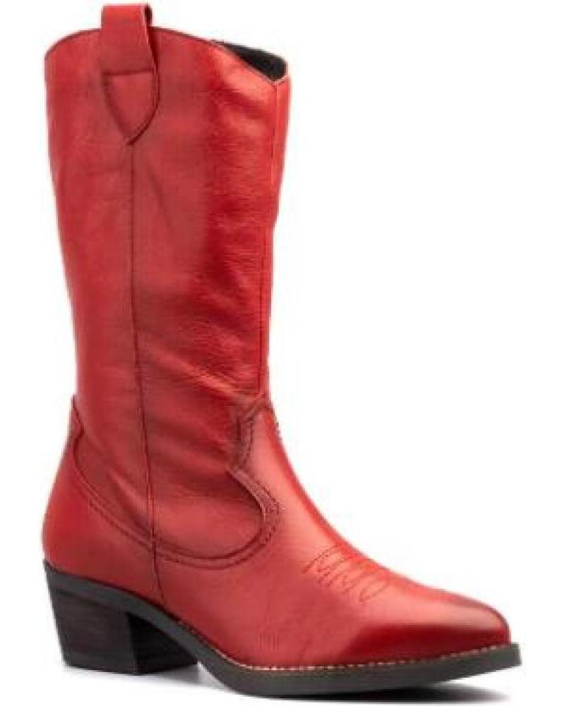 PAR Y MEDIO BOTAS COWBOY CAMPERA ALTAS DE PIEL PARA MUJER TALLAS 36 A 41 ROJO