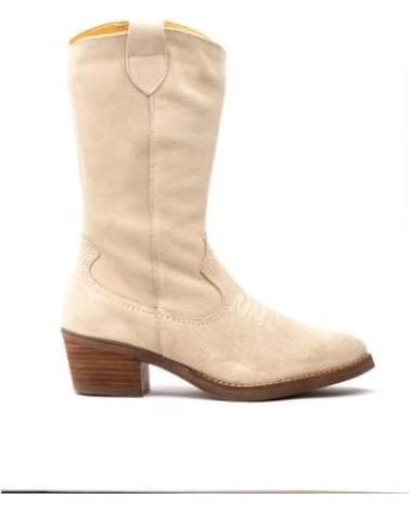 PAR Y MEDIO BOTAS COWBOY CAMPERA ALTAS DE PIEL PARA MUJER TALLAS 36 A 41 BEIGE
