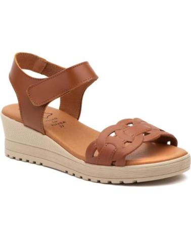 ALTO ESTILO SANDALIAS DE CUNA BLANCAS PARA MUJER CON CIERRE DE VELCRO HE MARRóN