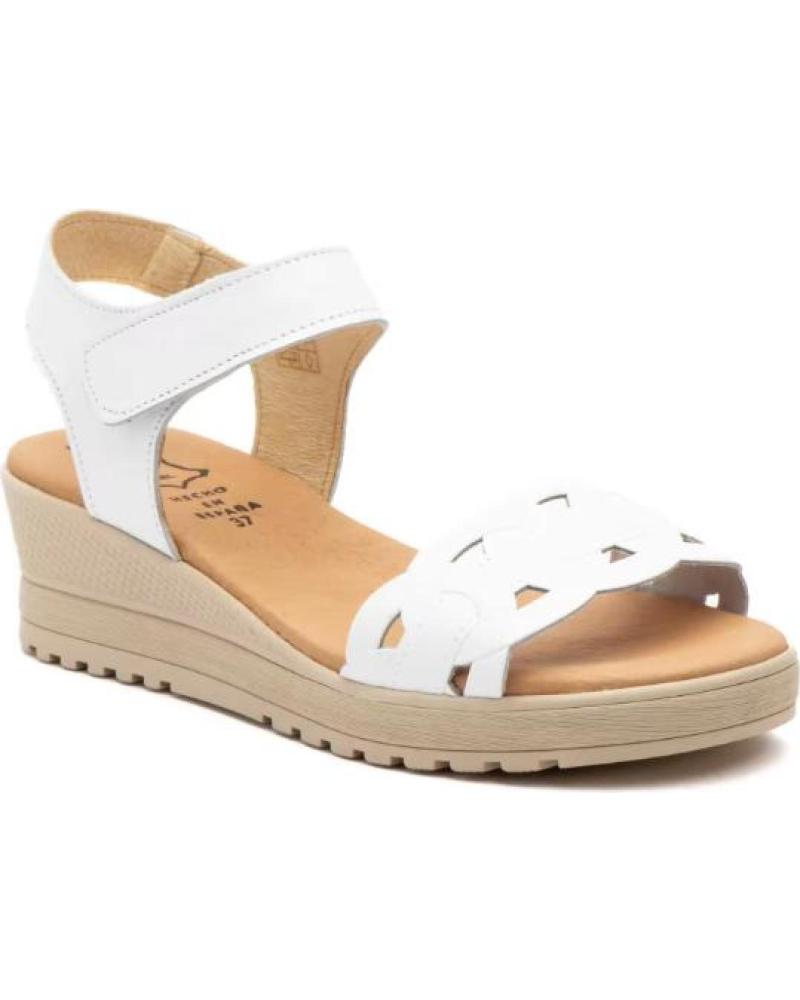 ALTO ESTILO SANDALIAS DE CUNA BLANCAS PARA MUJER CON CIERRE DE VELCRO HE BLANCO