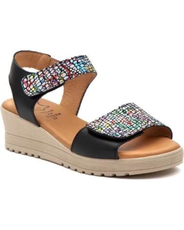 ALTO ESTILO SANDALIAS DE CUNA PARA MUJER CON VELCRO HECHO EN ESPANA MODE NEGRO