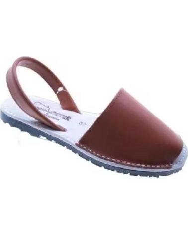 CONDIZ MENORQUINA CLASICA EN VARIOS COLORES PIEL PARA MUJER MODELO MARRóN