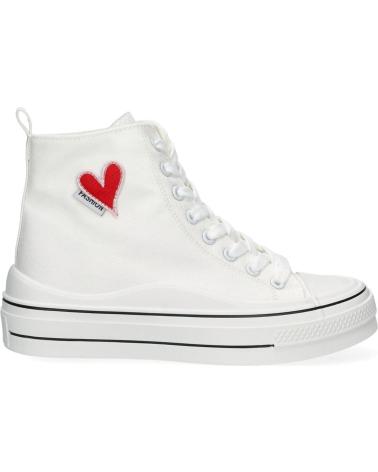 PUNTOSALAO ZAPATILLAS LONA ALTAS ABOTINADAS COLOR BLANCO MUJER LHD-85 VARIOS COLORES