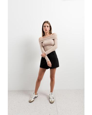 PUNTOSALAO JERSEY DE HOMBROS DESCUBIERTOS PARA MUJER MARRóN