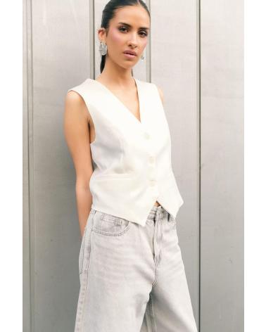 PUNTOSALAO BERMUDA DENIM OVERSIZE MUJER GRIS