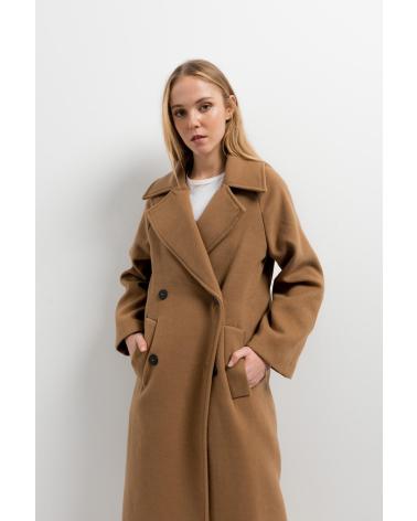 PUNTOSALAO ABRIGO CUELLO SOLAPA PARA MUJER COLOR CIERRE CRUZADO BEIGE