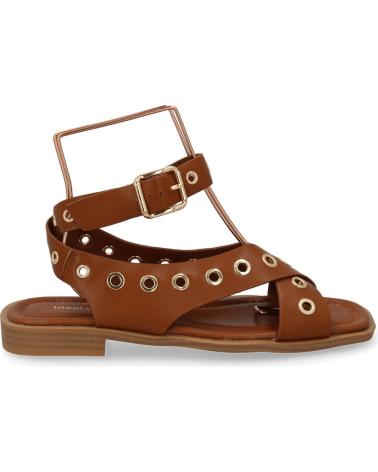 PUNTOSALAO SANDALIAS PLANAS DE MUJER OJALES DE METAL COLOR CAMEL 2287 VARIOS COLORES