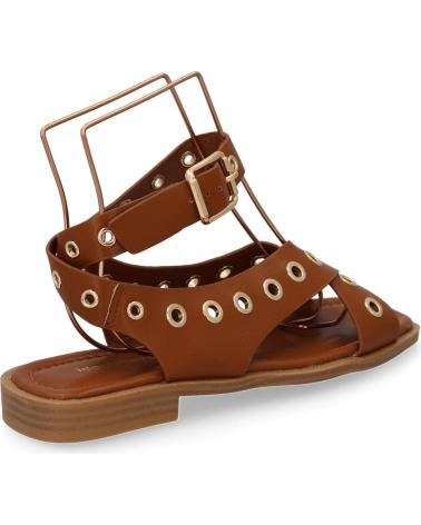 PUNTOSALAO SANDALIAS PLANAS DE MUJER OJALES DE METAL COLOR CAMEL 2287 VARIOS COLORES