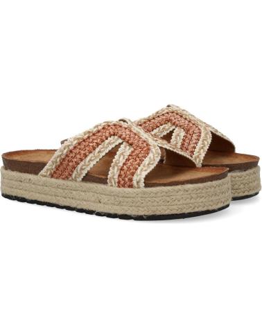 PUNTOSALAO SANDALIAS PLANAS EN YUTE PALA TRENZADA PARA MUJER COLOR ROSA VARIOS COLORES