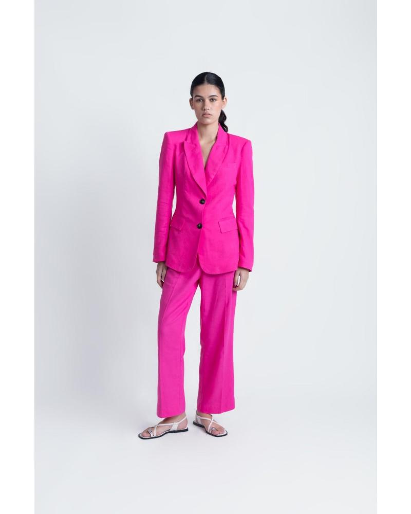 PUNTOSALAO BLAZER EN LINO PARA MUJER COLOR ROSA