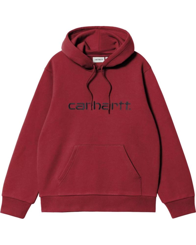 CARHARTT WIP SUDADERA HOODED CARHARTT SWEAT SCARLET - GRAPHITE NAN