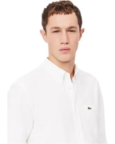 LACOSTE CAMICIA OXFORD REGULAR CH1911 BLANCO