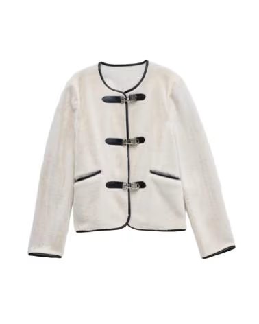 SALSA Chaqueta Jeans A07088S en beige para mujer BEIGE CON NEGROS EN CONTRASTE CIERRE