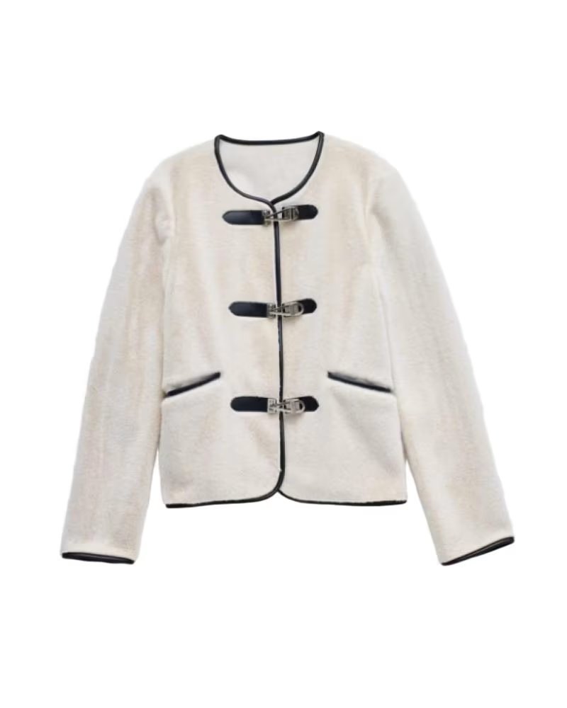 SALSA Chaqueta Jeans A07088S en beige para mujer BEIGE CON NEGROS EN CONTRASTE CIERRE